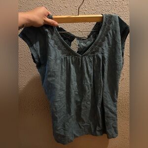 PrAna Dusky Teal Sleeveless Blouse